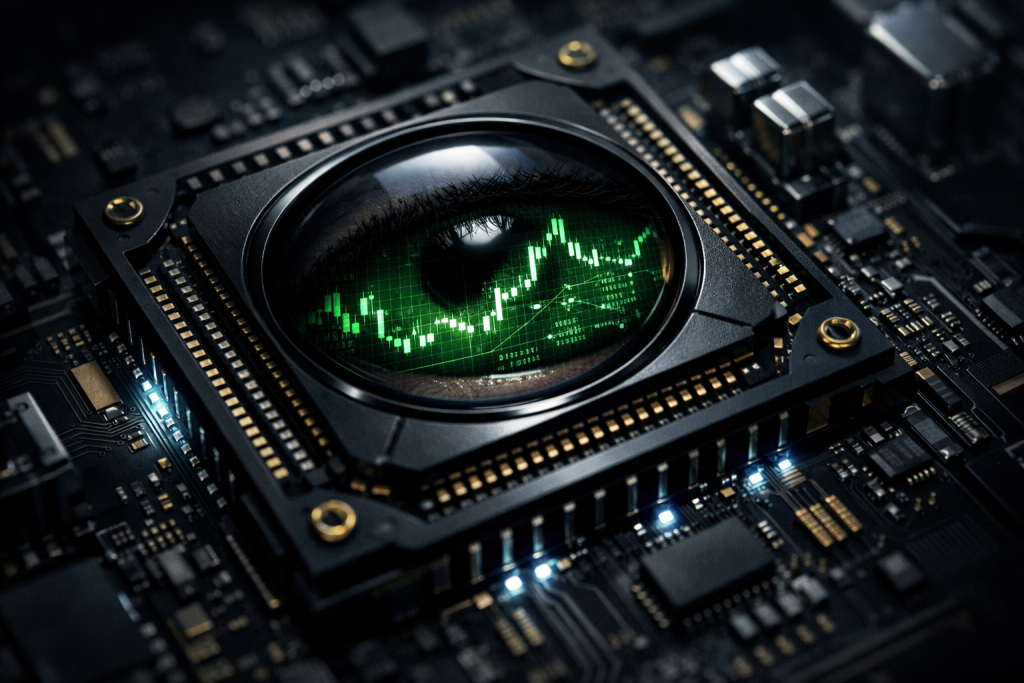 Rappresentazione della tecnologia finanziaria che potenzia l'occhio umano per eliminare gli errori di valutazione nel 2026