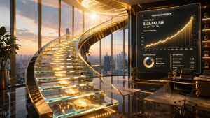 Rappresentazione visiva di un Piano di Accumulo (PAC) come crescita costante verso la libertà finanziaria.