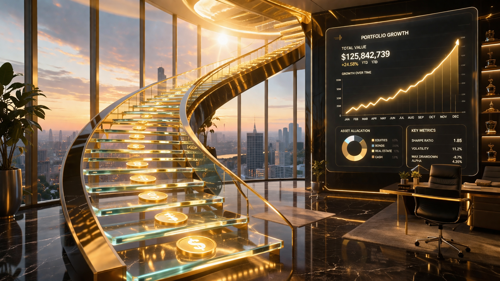 Rappresentazione visiva di un Piano di Accumulo (PAC) come crescita costante verso la libertà finanziaria.